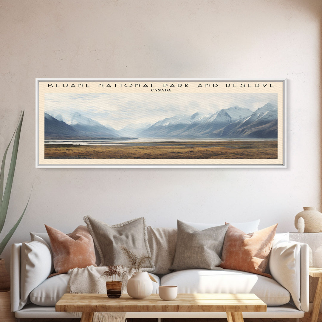 Kluane National Park and Reserve COUNTRY Travel Poster Print, Framed Canvas Print, COUNTRY Travel Art, Wood Framed Art, Wall Hanging, Home Decor