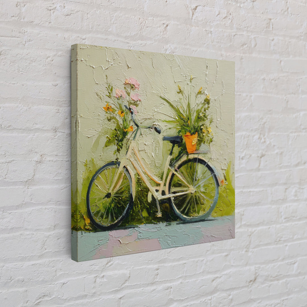 Bicycle Locked to Post Framed Canvas Print, Urban Art, African American Art, Living Room Decor, Fine Art, Urban, Gallery Decor, URB-1x1-39