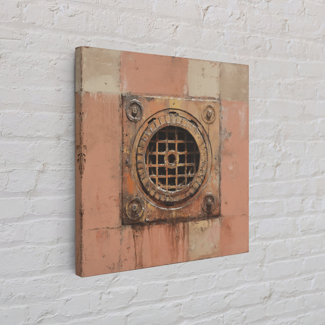 Open Manhole Steam Framed Canvas Print, Urban Art, Gallery Decor, Living Room Decor, Fine Art, Urban, Contemporary Art, URB-1x1-41