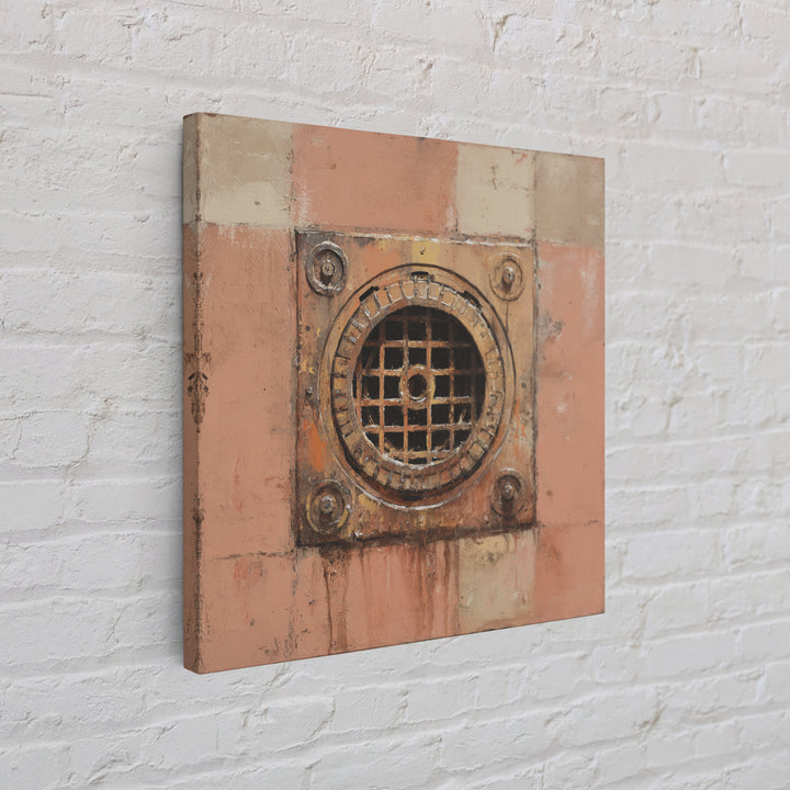 Open Manhole Steam Framed Canvas Print, Urban Art, Gallery Decor, Living Room Decor, Fine Art, Urban, Contemporary Art, URB-1x1-41