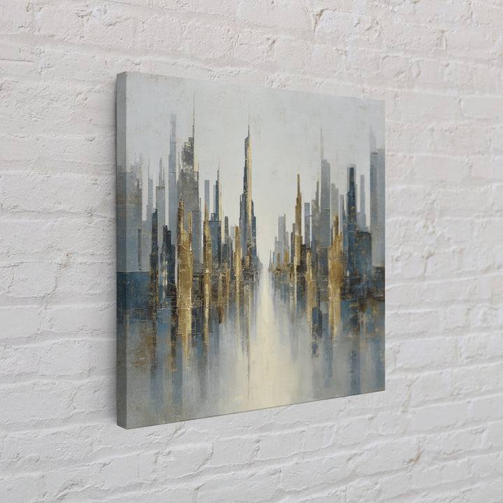 Moody City Skyline Reflected Canvas Print, Urban Art, Modern Decor, Living Room Decor, Abstract Art, Urban, Home Decor, URB-1x1-49