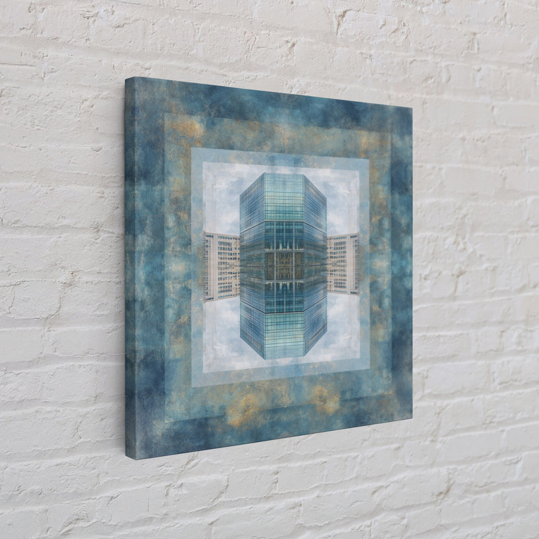 Modern Skyscraper Glass Reflections Canvas Print, Urban Art, Modern Decor, Living Room Decor, Fine Art, Urban, Home Decor, URB-1x1-86