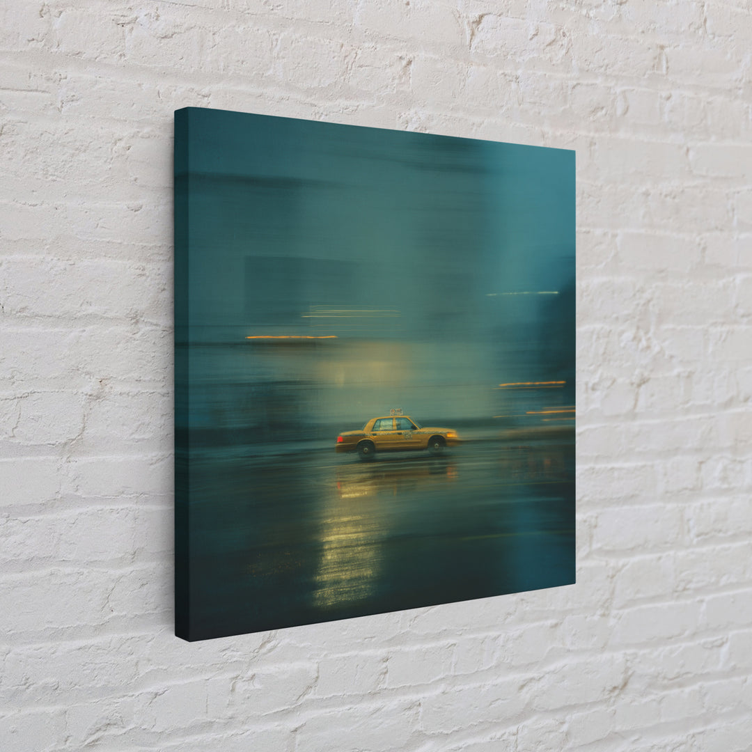 Taxi Cab Motion Blur Canvas Print, Urban Art, Wall Art, Living Room Decor, Fine Art, Urban, Digital Print, Printable Art, URB-1x1-99