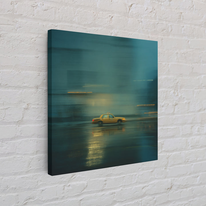 Taxi Cab Motion Blur Canvas Print, Urban Art, Wall Art, Living Room Decor, Fine Art, Urban, Digital Print, Printable Art, URB-1x1-99