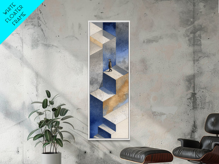 Skateboarder Crossing a Concrete Plaza Canvas Print, Urban Art, Art Deco, Living Room Decor, Fine Art, Urban, Book Shelf Decor, URB-1x3-43