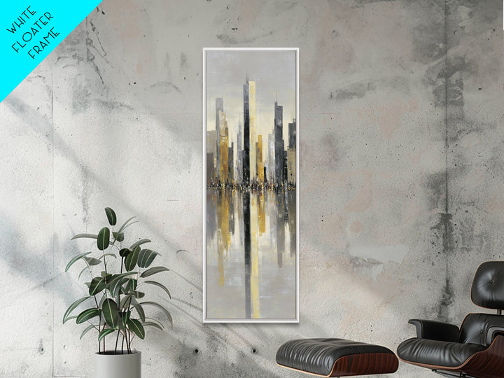 Moody City Skyline Reflected Canvas Print, Urban Art, Poster, Living Room Decor, Abstract Art, Urban, Modern Wall Art, URB-1x3-85