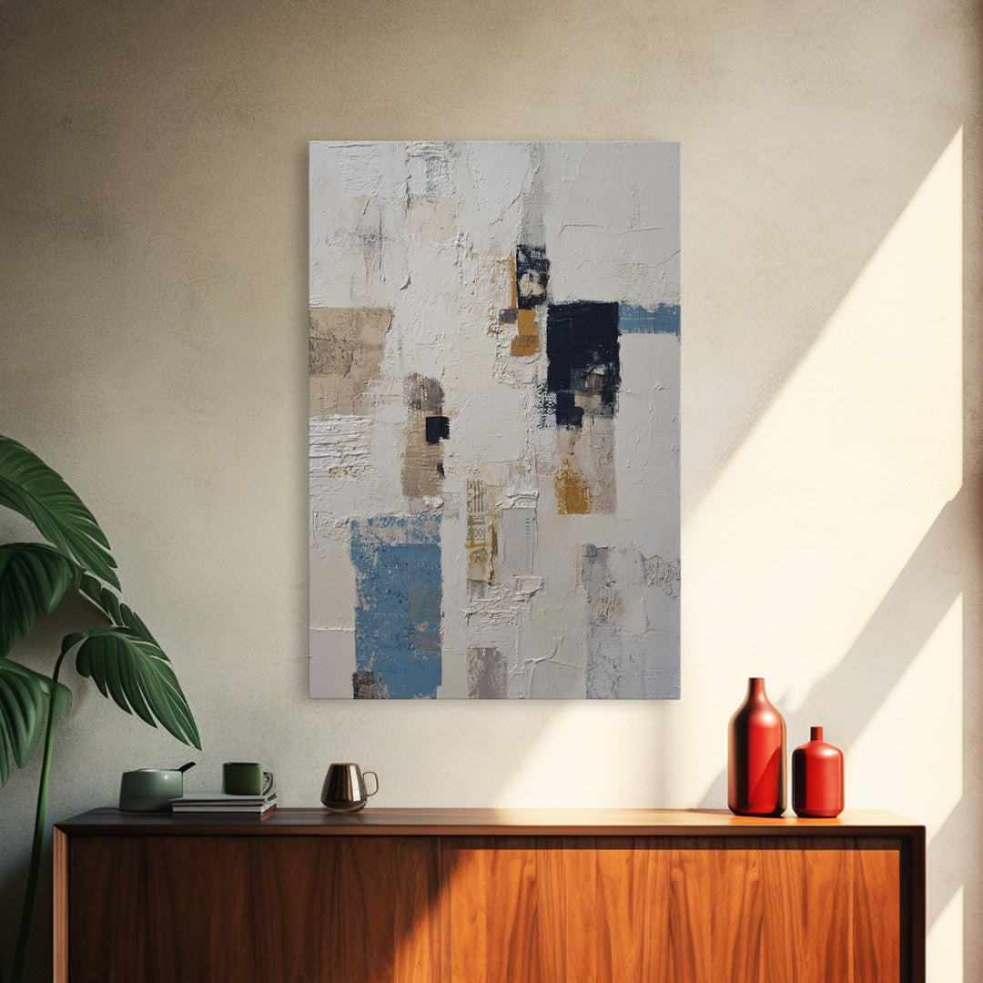 Brick Wall and Window Shadows as Geometry Framed Canvas Print, Urban Art, Wall Decor, Living Room Decor, Fine Art, Urban, URB-2x3-13