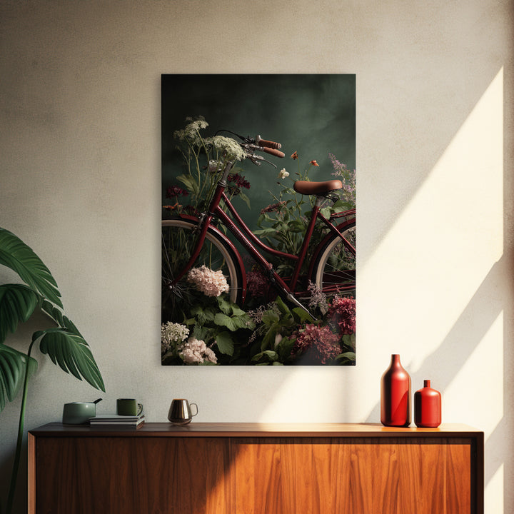 Bicycle Locked to Post Canvas Print, Urban Art, Art Print, Living Room Decor, Fine Art, Urban, Oil Painting, Art Deco, URB-2x3-23