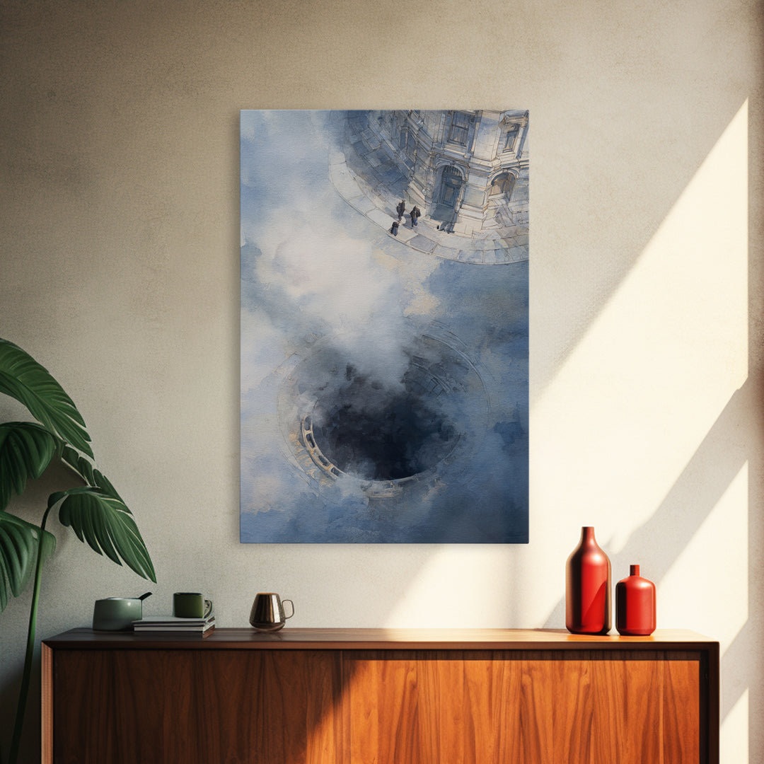 Open Manhole Steam Canvas Print, Urban Art, Original Painting, Living Room Decor, Fine Art, Urban, African American Art, URB-2x3-49