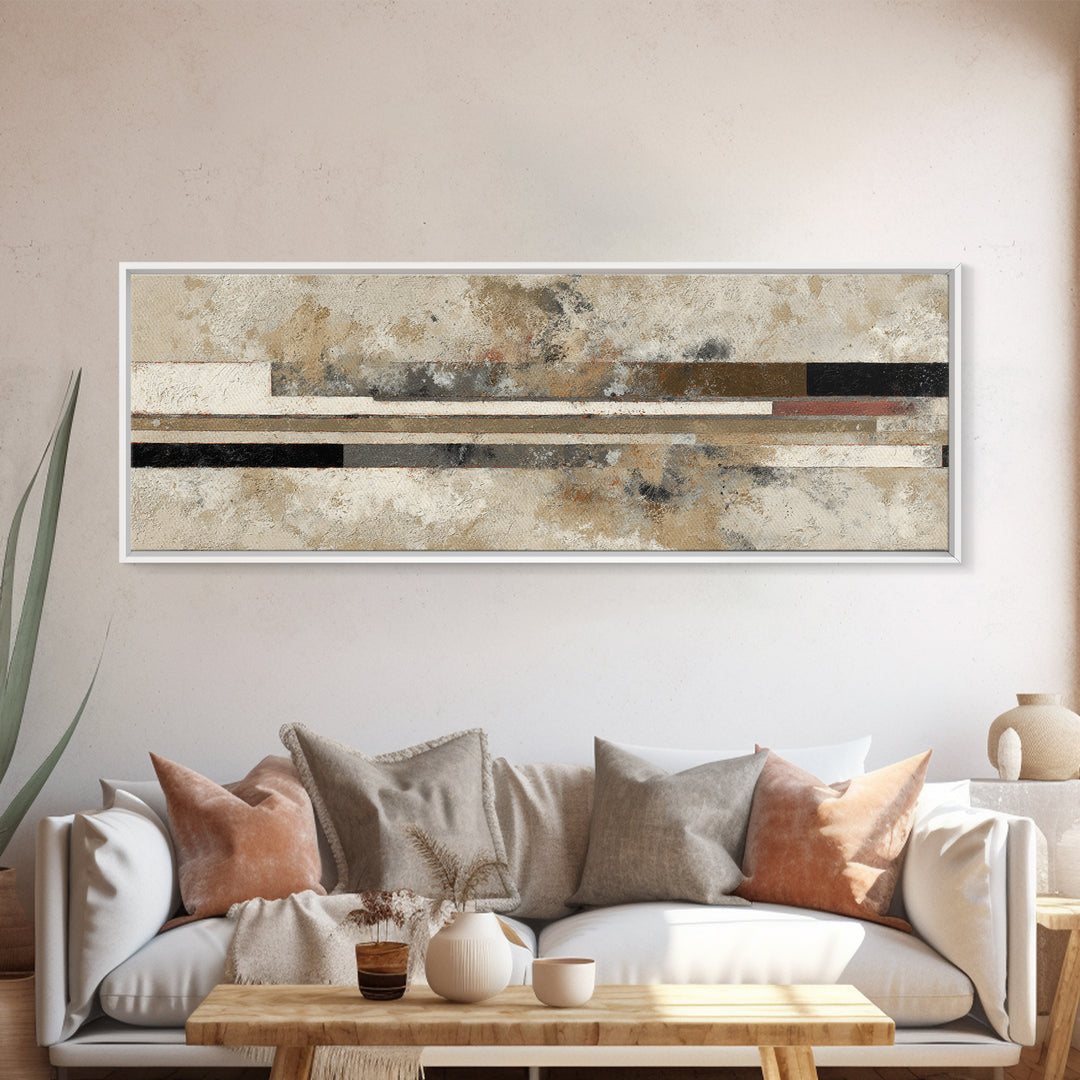 Abstract Subway Map Lines Without Labels Framed Canvas Print, Urban Art, Living Room Decor, Abstract Art, Urban, URB-3x1-68