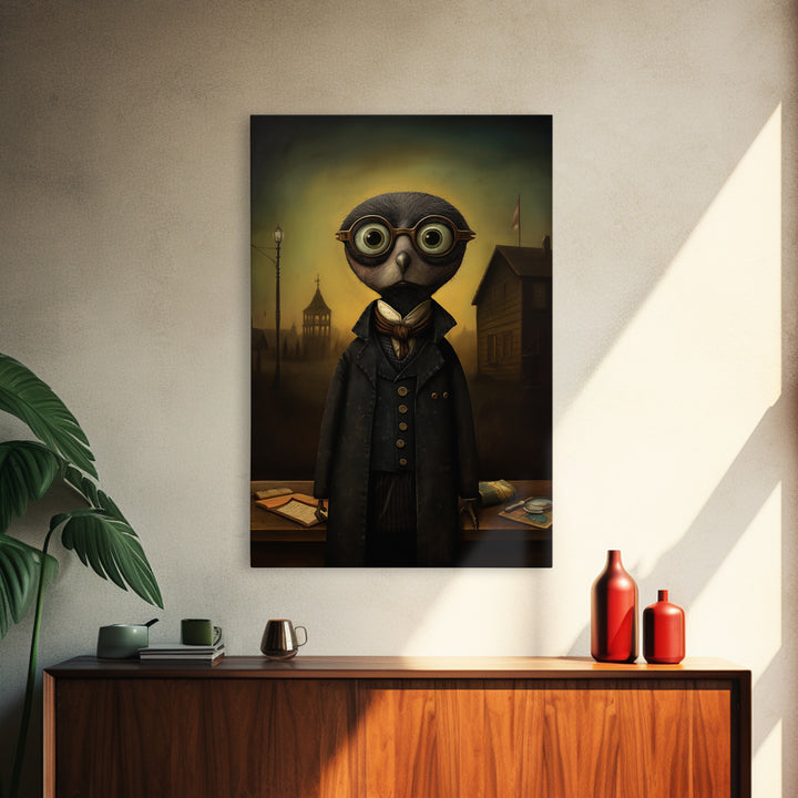 Mole Librarian, Victorian Animal Portrait, Halloween Art, Gothic Whimsy Decor, Anthropomorphic Costume Art