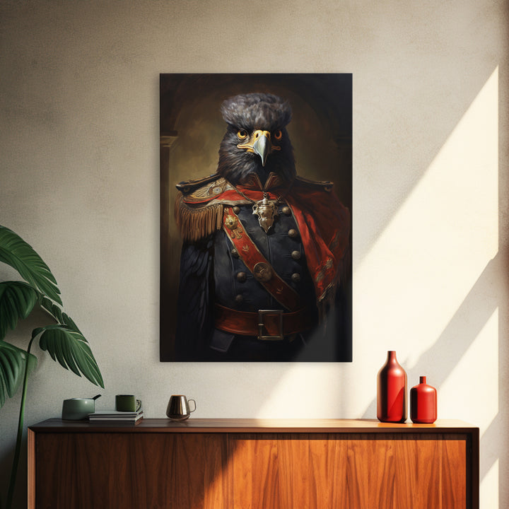 Falcon Officer, Victorian Animal Portrait, Halloween Art, Gothic Whimsy Decor, Anthropomorphic Costume Art