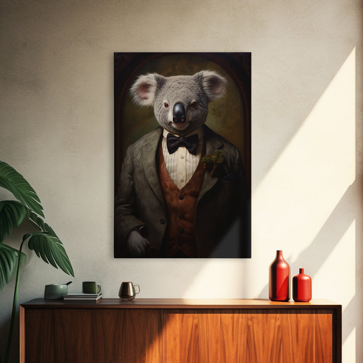 Koala Solicitor, Victorian Animal Portrait, Halloween Art, Gothic Whimsy Decor, Anthropomorphic Costume Art