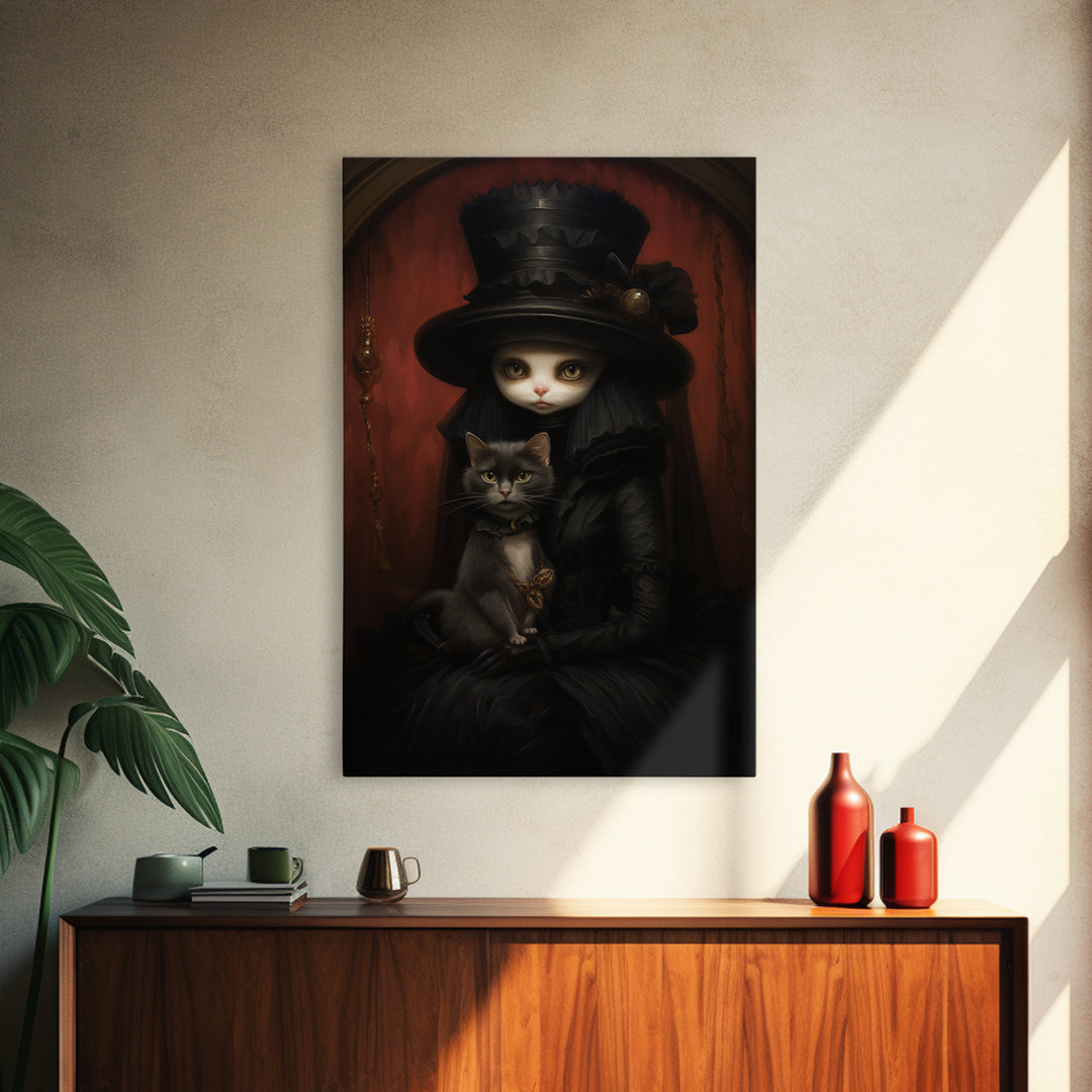 Mink Heiress, Victorian Animal Portrait, Halloween Art, Gothic Whimsy Decor, Anthropomorphic Costume Art