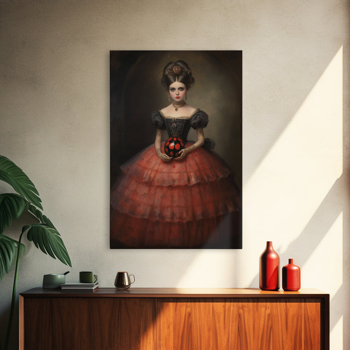 Ladybug Debutante, Victorian Animal Portrait, Halloween Art, Gothic Whimsy Decor, Anthropomorphic Costume Art