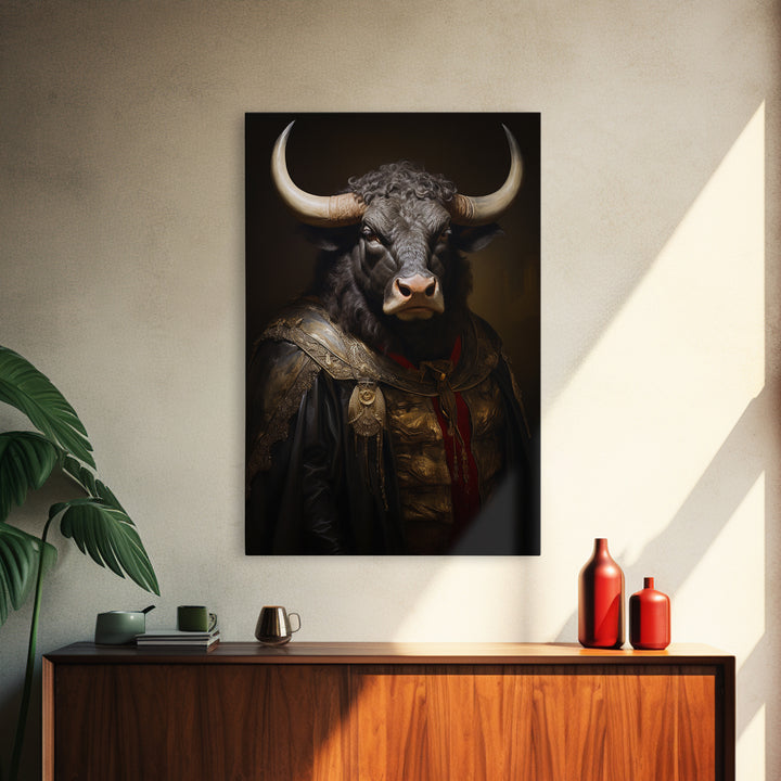 Buffalo Mayor, Victorian Animal Portrait, Halloween Art, Gothic Whimsy Decor, Anthropomorphic Costume Art
