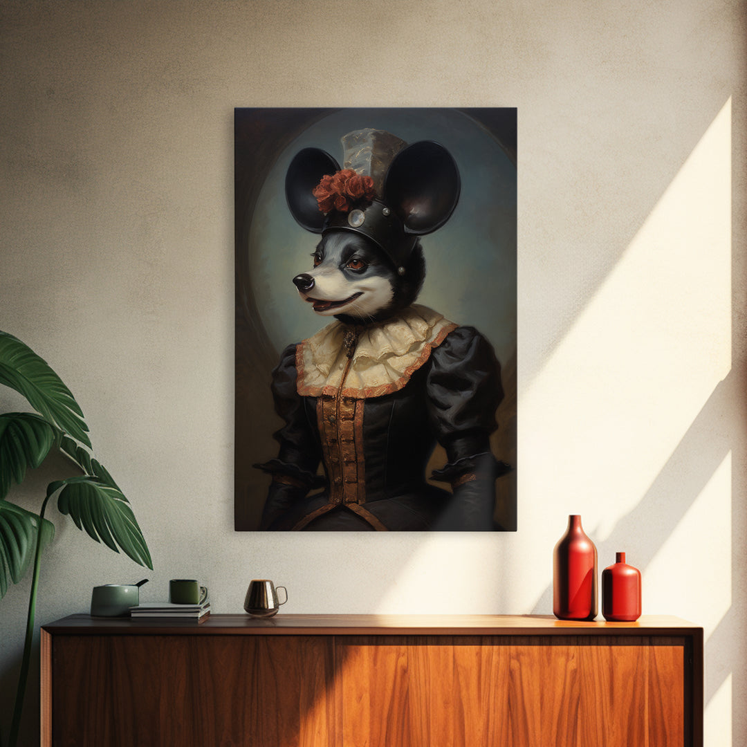 Orca Baroness, Victorian Animal Portrait, Halloween Art, Gothic Whimsy Decor, Anthropomorphic Costume Art
