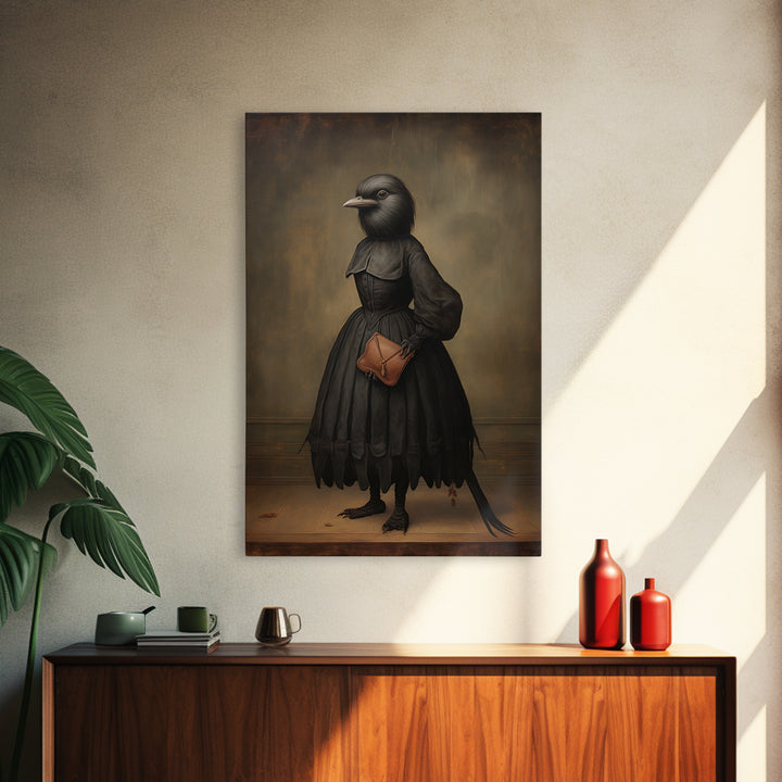 Wren Music Teacher, Victorian Animal Portrait, Halloween Art, Gothic Whimsy Decor, Anthropomorphic Costume Art