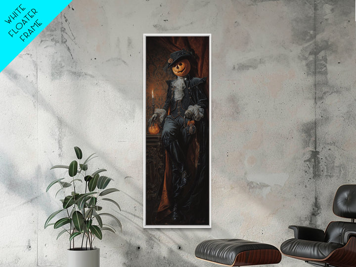 The Headless Horseman, Dark Academia Wall Art, Tall Narrow Wall Art, Framed Canvas Print, Gothic Wall Decor, Halloween Portrait Art