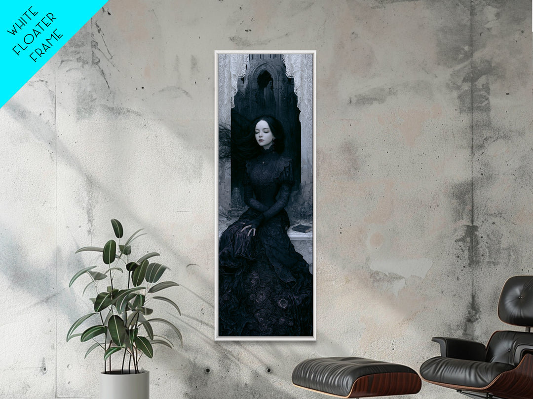 The Banshee Singer, Victorian Gothic Art, Tall Narrow Wall Art, Canvas Print, Gothic Wall Decor, Halloween Portrait Art, Macabre Wall Art