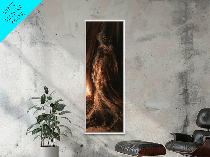 The Tattered Wraith, Victorian Gothic Art, Tall Narrow Wall Art, Canvas Print, Gothic Wall Decor, Halloween Portrait Art