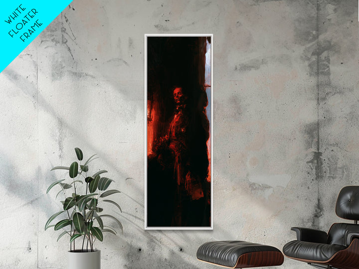 The Ghostly Groom, Victorian Gothic Art, Tall Narrow Wall Art, Canvas Print, Gothic Wall Decor, Halloween Portrait Art, Halloween Wall Art