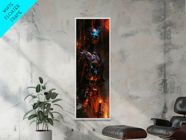The Spectral Knight, Antique Gothic Portrait, Tall Narrow Wall Art, Canvas Print, Gothic Wall Decor, Halloween Portrait Art, Horror Wall Art