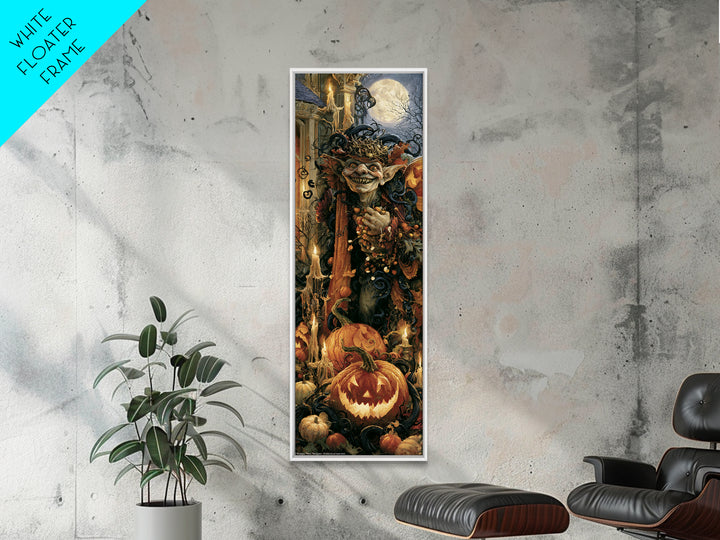 The Pumpkin Patch Goblin, Victorian Gothic Art, Tall Narrow Wall Art, Canvas Print, Gothic Wall Decor, Halloween Portrait Art