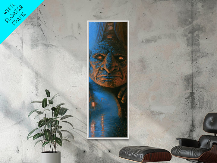 The Bridge Troll At Midnight, Victorian Gothic Art, Tall Narrow Wall Art, Canvas Print, Gothic Wall Decor, Halloween Portrait Art