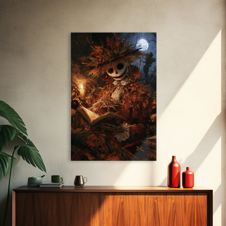 The Harvest Demon, Macabre Victorian Decor, Vertical Wall Art, Canvas Print, Gothic Wall Decor, Halloween Portrait Art, Halloween Decor
