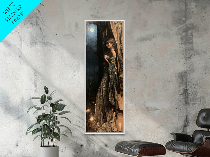 The Salt-Marsh Witch, Victorian Horror Portrait, Tall Narrow Wall Art, Canvas Print, Gothic Wall Decor, Halloween Portrait Art