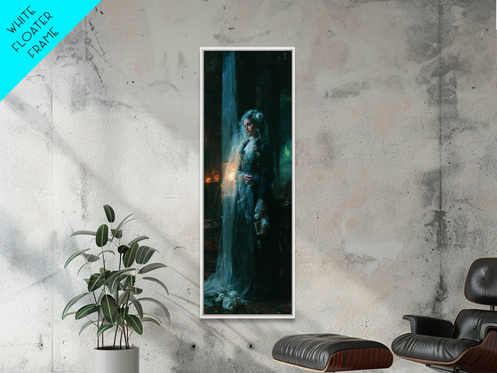 The Stone-Circle Spirit, Antique Gothic Portrait, Tall Narrow Wall Art, Canvas Print, Gothic Wall Decor, Halloween Portrait Art
