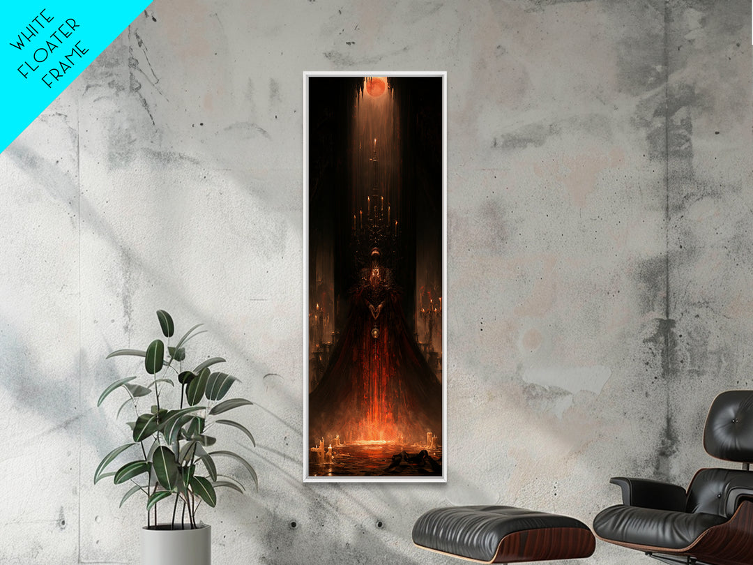 The Cave Oracle, Victorian Gothic Art, Tall Narrow Wall Art, Framed Canvas Print, Gothic Wall Decor, Halloween Portrait Art, Halloween Decor