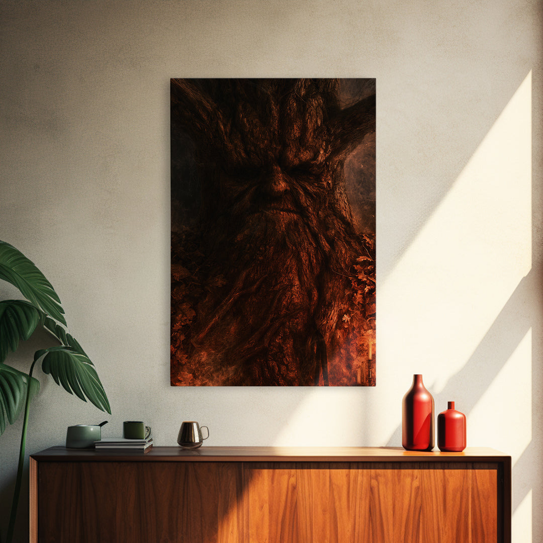 The Hollow-Tree Monster, Victorian Gothic Art, Vertical Wall Art, Canvas Print, Gothic Wall Decor, Halloween Portrait Art, Gothic Home Decor