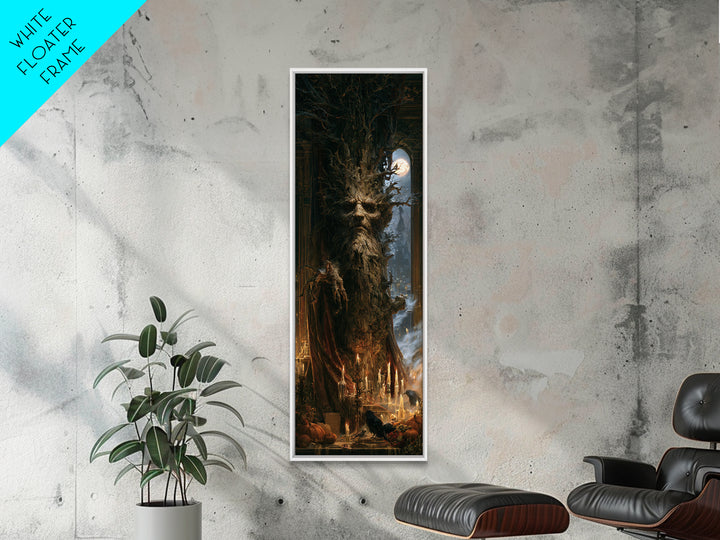 The Hollow-Tree Monster, Victorian Horror Portrait, Tall Narrow Wall Art, Canvas Print, Gothic Wall Decor, Halloween Portrait Art