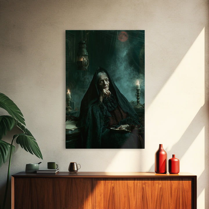 The Crossroads Spirit, Antique Gothic Portrait, Vertical Wall Art, Canvas Print, Gothic Wall Decor, Halloween Portrait Art, Halloween Decor