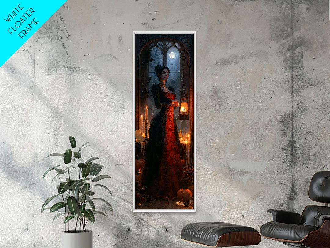 The Crossroads Spirit, Antique Gothic Portrait, Tall Narrow Wall Art, Canvas Print, Gothic Wall Decor, Halloween Portrait Art