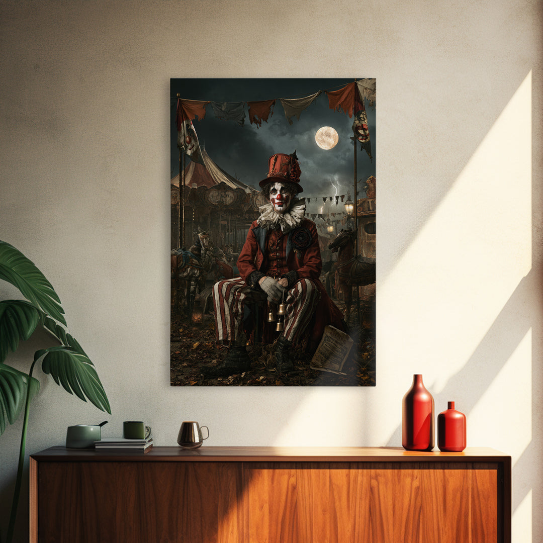 The Abandoned Carnival, Victorian Gothic Art, Vertical Wall Art, Framed Canvas Print, Gothic Wall Decor, Halloween Portrait Art