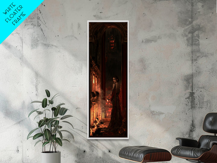 The Vampire Castle, Macabre Victorian Decor, Tall Narrow Wall Art, Canvas Print, Gothic Wall Decor, Halloween Portrait Art