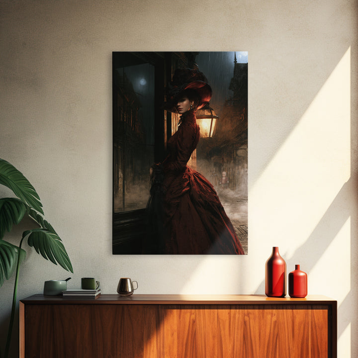 The Ghost Town Main Street, Victorian Gothic Art, Vertical Wall Art, Canvas Print, Gothic Wall Decor, Halloween Portrait Art