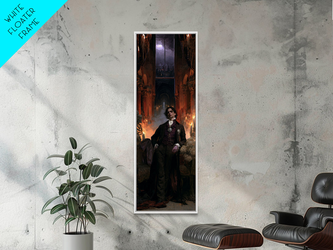 The Endless Catacombs, Antique Gothic Portrait, Tall Narrow Wall Art, Canvas Print, Gothic Wall Decor, Halloween Portrait Art