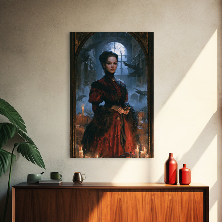 The Derelict Asylum, Victorian Horror Portrait, Vertical Wall Art, Canvas Print, Gothic Wall Decor, Halloween Portrait Art