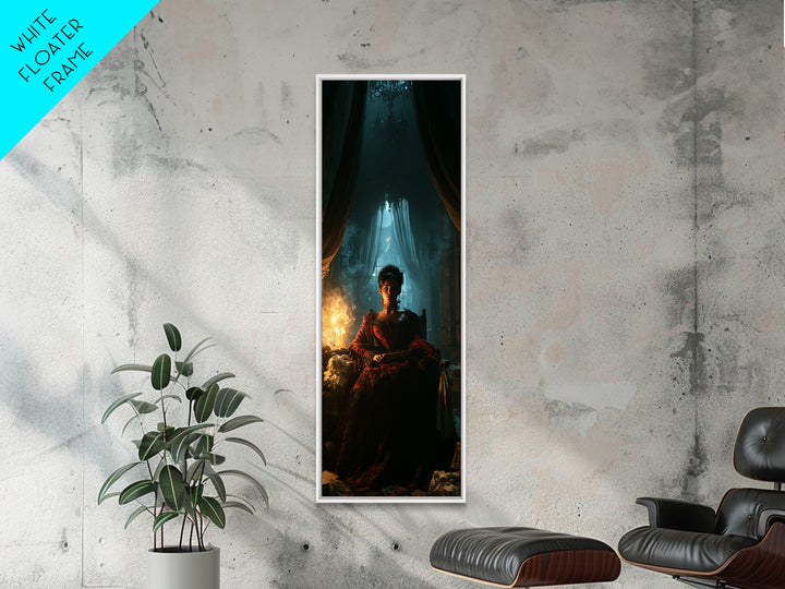 The Haunted Hotel, Macabre Victorian Decor, Tall Narrow Wall Art, Framed Canvas Print, Gothic Wall Decor, Halloween Portrait Art