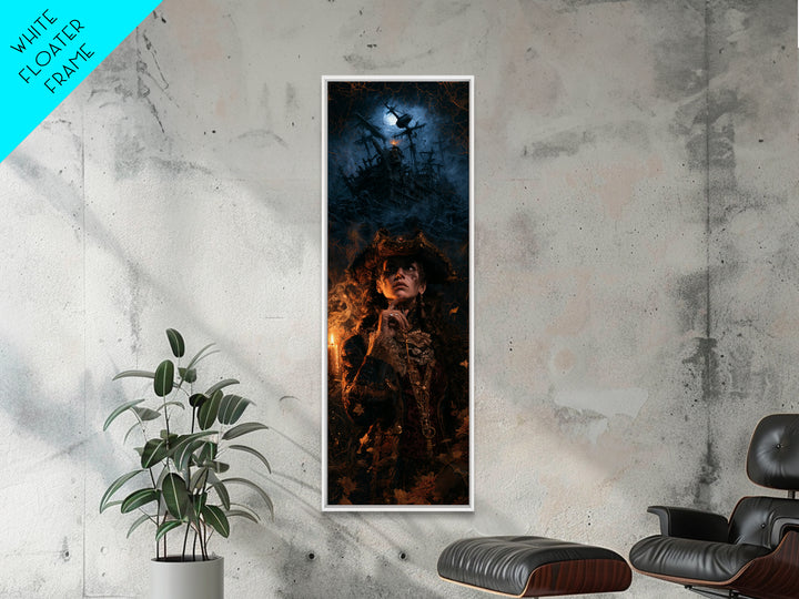 The Shipwreck Cove, Victorian Horror Portrait, Tall Narrow Wall Art, Canvas Print, Gothic Wall Decor, Halloween Portrait Art