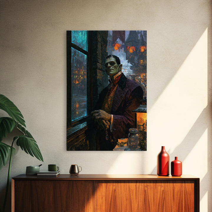 The Monster Parade, Macabre Victorian Decor, Vertical Wall Art, Canvas Print, Gothic Wall Decor, Halloween Portrait Art, Dark Fantasy Art