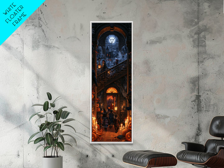 The Trick-Or-Treat Procession, Macabre Victorian Decor, Tall Narrow Wall Art, Canvas Print, Gothic Wall Decor, Halloween Portrait Art