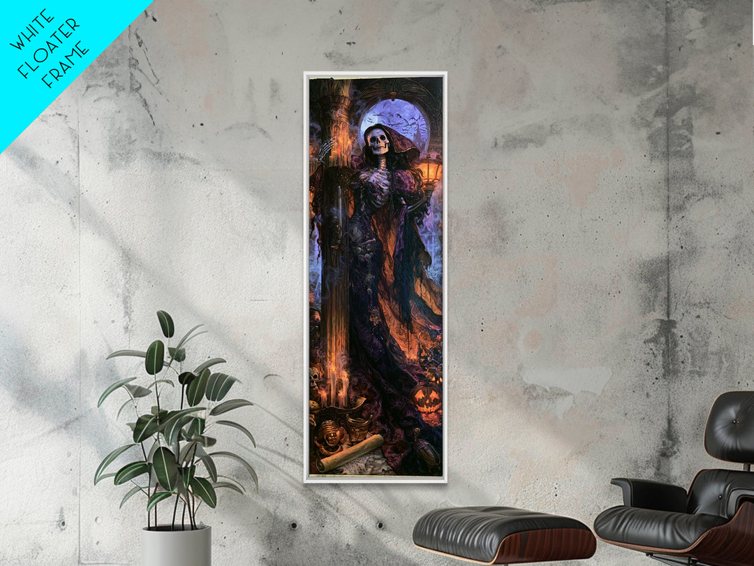 The Graveyard Dance, Macabre Victorian Decor, Tall Narrow Wall Art, Canvas Print, Gothic Wall Decor, Halloween Portrait Art
