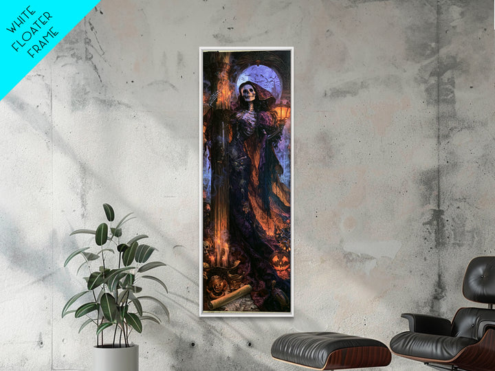 The Graveyard Dance, Macabre Victorian Decor, Tall Narrow Wall Art, Canvas Print, Gothic Wall Decor, Halloween Portrait Art