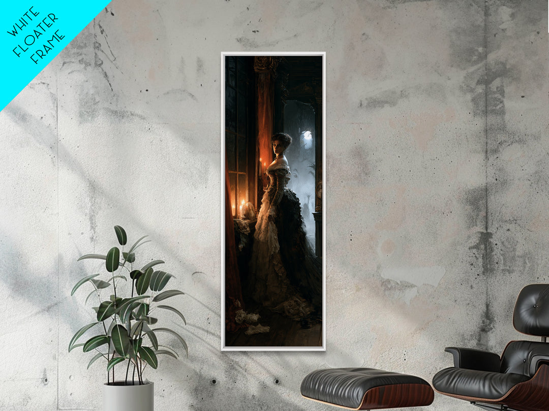 The Haunted Hayride, Macabre Victorian Decor, Tall Narrow Wall Art, Canvas Print, Gothic Wall Decor, Halloween Portrait Art