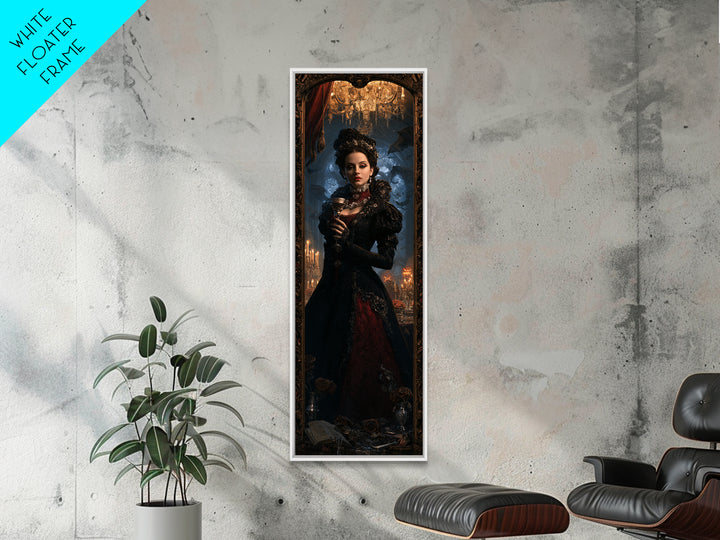 The Vampire Banquet, Antique Gothic Portrait, Tall Narrow Wall Art, Canvas Print, Gothic Wall Decor, Halloween Portrait Art, Horror Wall Art